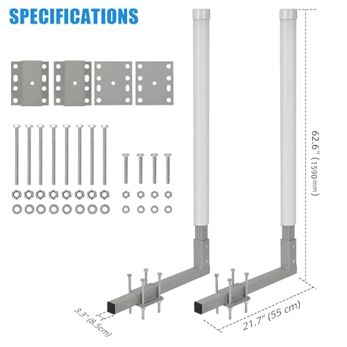 Garvee Adjustable 60 in Boat Trailer Guide Poles, 2PCS Rustproof Galvanized Steel with PVC Protection, 63 in Height, Flexible Installation for Easy Loading of Ski, Fishing & Sailboats by Garvee - Image 7