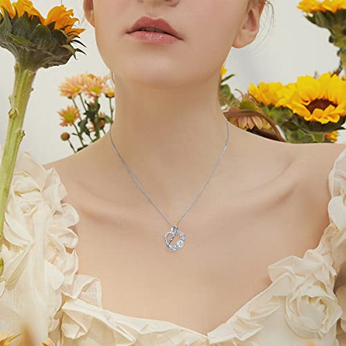 Wtyim 1Ct Moissanite Heart Necklace For Women, 18K Gold Plated Sterling Silver Moissanite Diamond I Love You Forever Heart Pendant Necklace Birthday Christmas Gifts For Her Mom Wife Girlfriend, 18+2 Inch Box Chain #TOP2