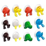 Alipis 12 Piezas Ganchos De Baño Bata Llavero De Coche De Dibujos Animados Gancho De Coche Colgador De Toallas De Mano Ganchos De Ventosa Sin Rastro Ganchos De Pared De Baño Ganchos Para