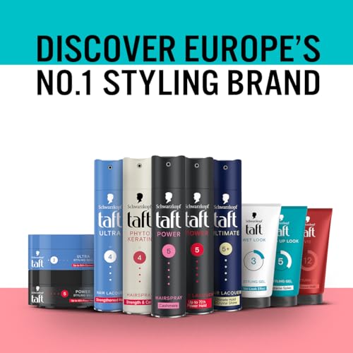 Schwarzkopf Taft Styling Wax Power (75 ml), wosk do włosów do 48 godzin utrzymania siły, delikatny dla włosów i skóry głowy, wegański wosk do stylizacji