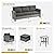 ovios 6 Pieces Patio Furniture Set, Outdoor Wicker Sofa Couch with Swivel Rocking Chairs and Comfy Cushions, High Back Rattan Conversation Set, Black