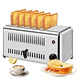 4/6-Slice-Werbepotentor, 1650W Edelstahl-Weitschlitz-Slot-Toaster für Restaurant- und Hausgebrauch,...