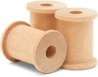 Wooden Spool for Crafts 1-1/8-inch Pack of 25, Small Empty Thread Spools, Wood Spools for Crafts with Wooden Spindles, by Woodpeckers