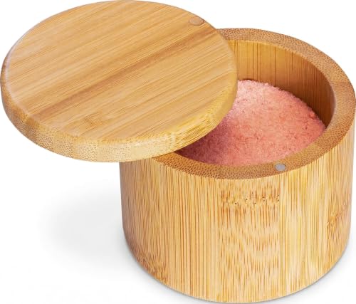 Totally Bamboo Salt Cellar with Swivel Lid, Salt Container for Countertop