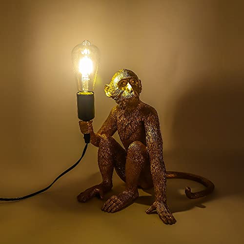 Tbvechi Modern Lighting Fixture Vintage Monkey Light Wall Light Table Light Pendant Light Creative Lighting E27 For Dining Living Room Bedroom Bar Cafe Decorative Hanging Lamp (Table Lamp, Gold) #TOP2