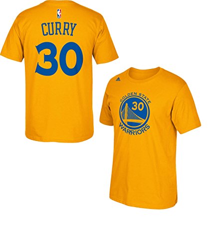 adidas Stephen Curry Golden State Warriors Gold Jersey Name and Number T-Shirt