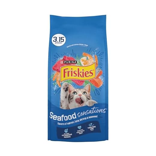 Purina Friskies Dry Cat Food Seafood Sensations With Salmon, Tuna, and Shrimp Flavors - (Pack of 4) 3.15 lb. Bags