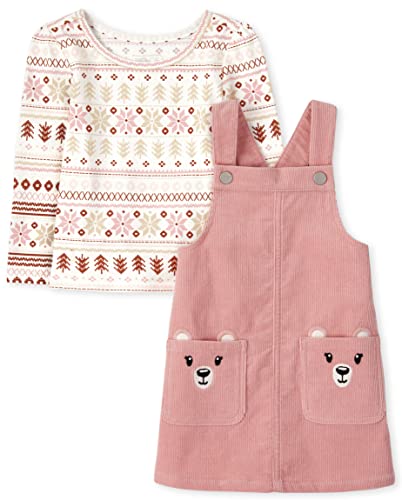 The Children’s Place Baby Girls and Toddler Girls Long Sleeve Top and Skirtall 2-piece Set
