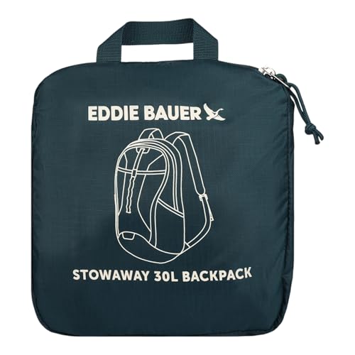 Image of Eddie Bauer Stowaway Packable Backpack | Travel | Outdoor | Lightweight | Foldable | Durable | Ripstop Polyester | 30L - Marine