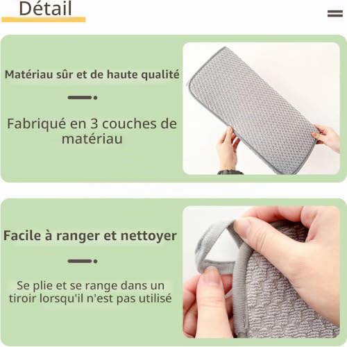 LIBRNTY Tapis de sechage evier cuisine,Tapis Absorbant Vaisselle,Tapis machine a cafe,Absorbant,Lavable en Machine,Protection Parfaite Contre Les éversementsIdéal pour Bar à Café et Cuisine-50cm*38cm – vue 3