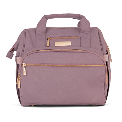 Image of JuJuBe | Dr. BFF, Fashion Diaper Bag, Bag for Baby Mom, Convert Between Backpack Straps, Crossbody Strap, Top Tote Handle, or Trolley Pass-Thru | Sea Fog