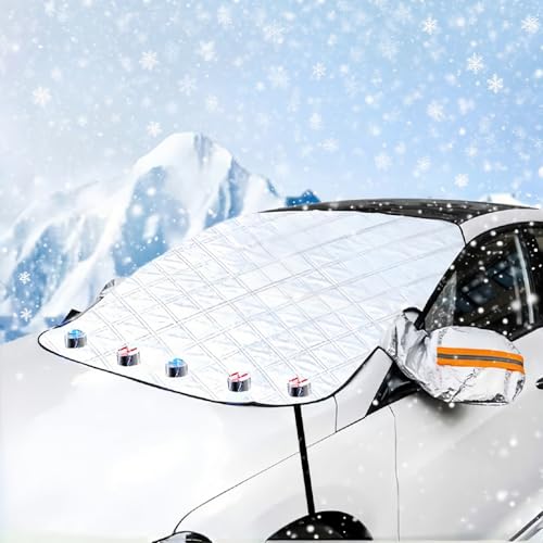 Protector Parabrisas Hielo, Cubierta para Parabrisas Delantero para Coche Universal, Funda Invierno con 5 Magnético Cubierta Parabrisas Coche Protege, Apto a la Mayoría de Coches y SUV,160x116cm