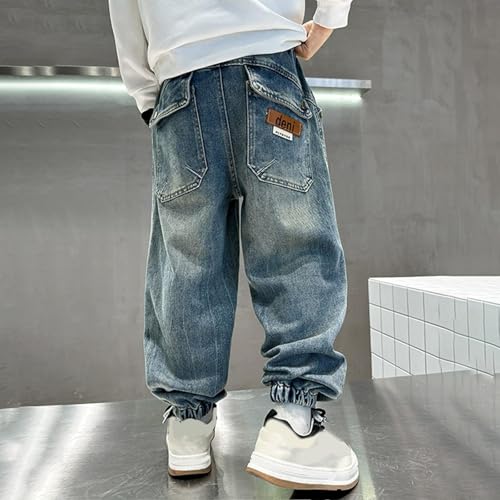 wodceeke Boys Jeans Joggers Y2k Baggy Denim Pants Elastic Waist Loose Boyfriend Jeans for Kids 5-15 Years3