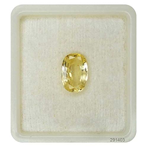 Gems 5.00 Ratti Yellow Sapphire(Pukhraj Stone) Unheated Untreated Ceylone Original Certified Natural Gemstone With Lab Certificate