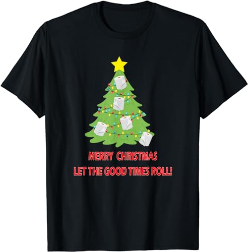 RUIZE Divertida camiseta de regalo de árbol de papel higiénico de cuarentena de Navidad 2020,...