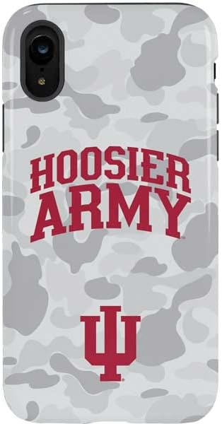 Skinit Pro Phone Case Compatible with iPhone XR - Officially Licensed Indiana University IU Logo White Design