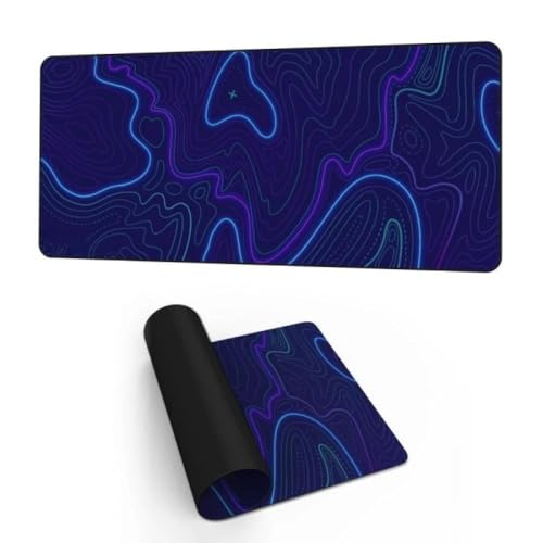 Image of Saco XXL Gaming Mouse Pad for PC - Large Desk Mat 900x400x3mm, Extended Non-Slip Rubber Base, Waterproof Surface, Topography Design, Big Keyboard Mouse Pad for Office & Home Setups