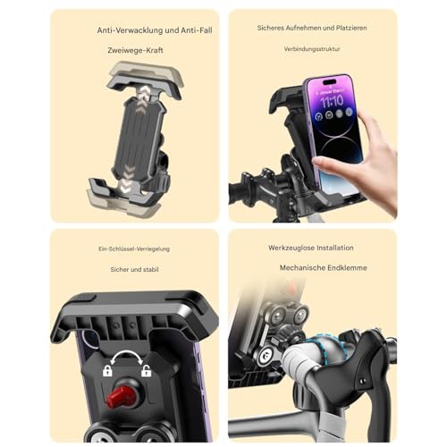 Support téléphone moto anti-vibration universel de navigation ATV