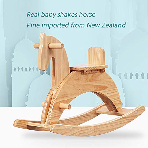 LYXCM Schaukelpferd aus Holz, Vintage-Stil, braun, für Babys bis 1 Jahr, Geschenk – Bild 3