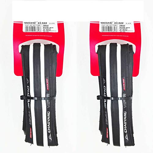 ONOGAL 2X Cubierta Negro y Blanco Antipinchazos Neumatico 700 x 23C de Bicicleta 2882blng