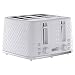 Daewoo SDA1864 Argyle Collection, Toaster 4 Slice With Defrost, Reheat And Browning Control To Use At Your Convenience, While The Removable Crumb Tray Makes Cleaning Quick, White