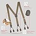 HOLD'EM Tuxedo Suspenders for Men Black Genuine Leather Button End 1.25 Inches Mens Braces Suspenders- Tan (Regular 46
