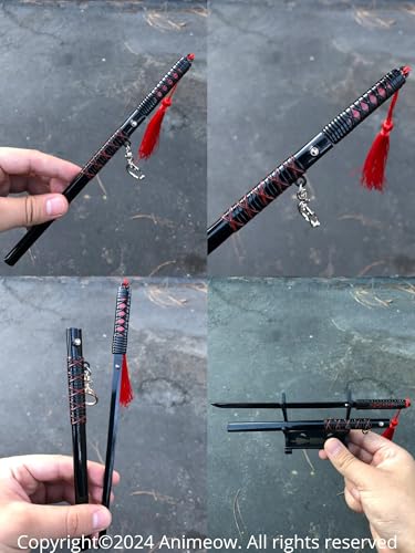 Image of Mini Katana Keyrings | Aesthetic Miniature with Ejection Button | Complimentary Display Stand | Handcrafted and Handpainted |