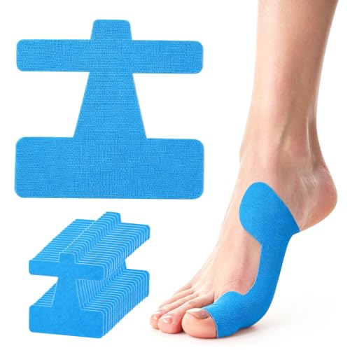 40 PCS Pre-Cut Bunion Corrector Kinesiology Tape– Elastic, Breathable & Hypoallergenic Latex-Free Toe Support Strips, Self-Adhesive Hallux Valgus Corrector for Men & Women