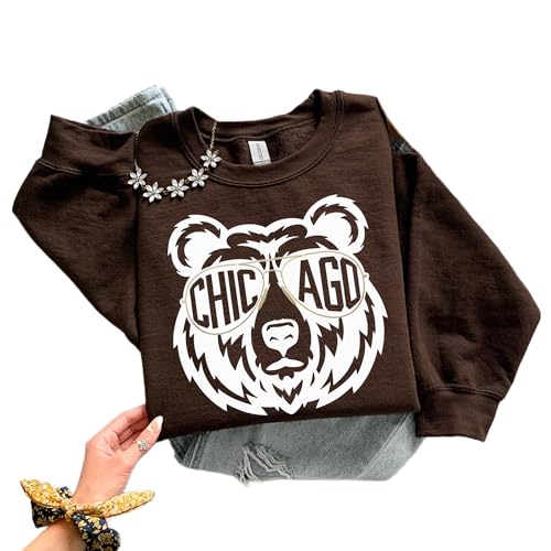 DAYLEA Chicago Fan Gift Apparel Team Mascot Sweatshirt Dark Chocolate
