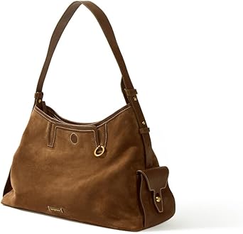 songmont ブラウン スエード ショルダーバッグ Ochre Suede Small Gather Bag Set | Tote Bag | Compact and