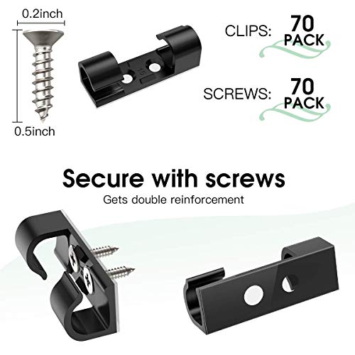 AGPTEK 70 Pezzi Fermacavo Clip,Clip Portacavo per