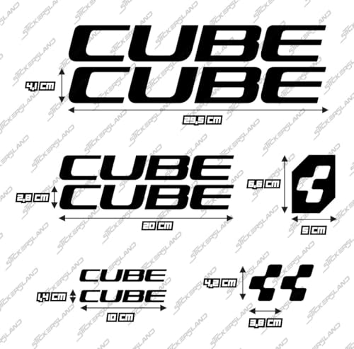 Stickersland® Aufkleber-Set kompatibel mit Rahmen MTB Mountainbike und Helm | Decals Aufkleber für Fahrrad Schriftzug Logos | Stickersland® – CB (schwarz glänzend)