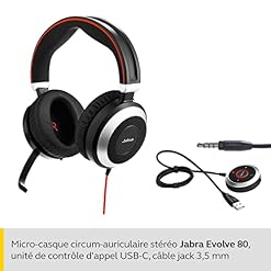 Jabra Evolve 80 UC Casque Audio Supra-Auriculaire Filaire – Casque Unified Communications avec Suppression Active du… - Les Beatles, Paul McCartney, John Lennon, RIngo Starr, George Harrison Jabra Evolve 80 UC Casque Audio Supra-Auriculaire Filaire - Casque Unified Communications avec Suppression Active du… – Image 2