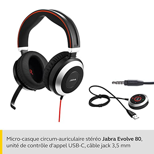 Jabra Evolve 80 UC Casque Audio Supra-Auriculaire Filaire – Casque Unified Communications avec Suppression Active du… - Les Beatles, Paul McCartney, John Lennon, RIngo Starr, George Harrison Jabra Evolve 80 UC Casque Audio Supra-Auriculaire Filaire - Casque Unified Communications avec Suppression Active du… – Image 3