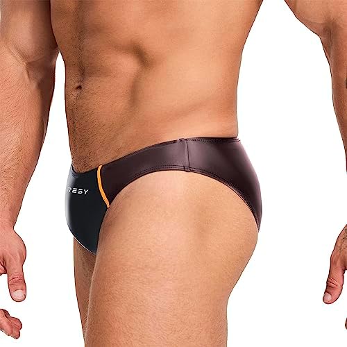 [AMORESY] Oceanusシリーズのセクシーなローウエスト光沢のある スポーツアイスシルクカラーマッチングブリーフ（513） 詳細画像3