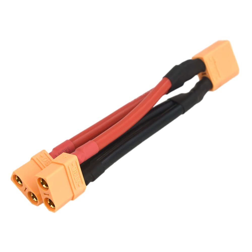 XT90 Plug Parallel Connection Cable 8awg Wire 1 Male + 2 Female Keep Voltage & Increase Capacity (5pcs)