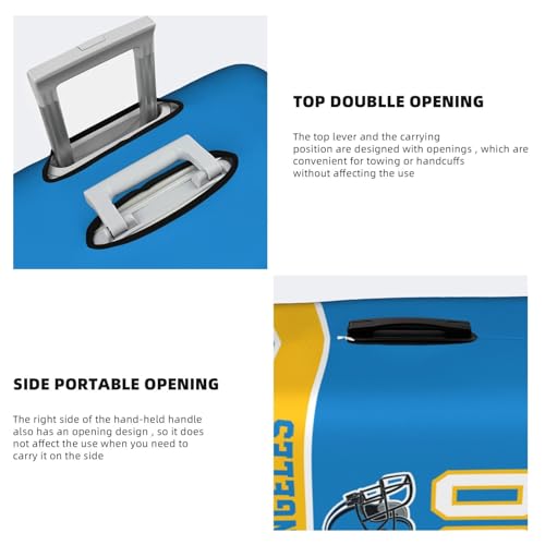 Image of Custom Los Angeles C Luggage Cover Personalized Football Style Suitcase Cover with Name Number Customized Washable Elastic Sports Travel Suitcase Protector for Business Vacation Gifts