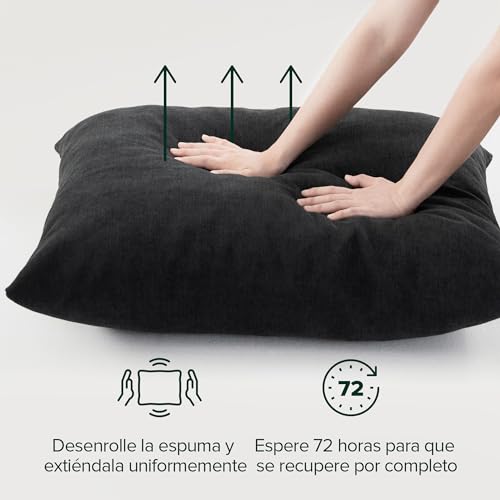 Miniatura 8 de Zinus Ada Silla Grande 79x68x79 - Sillón Con Estructura De Metal Y Acolchado De Espuma Triturada - Negro