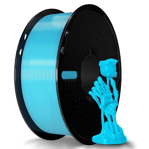 Miailuy Silk Filament PLA 1.75mm Silk 3D Printer Filament, Silk 1kg Spool (2.2lbs), Dimensional Accuracy +/- 0.02 mm, Fit Most FDM Printer (Iceblue)