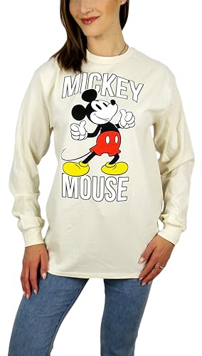 Image of Disney Mickey Mouse Long Sleeve Tee (US, Alpha, Medium, Regular, Regular, Thumbs Up Natural)