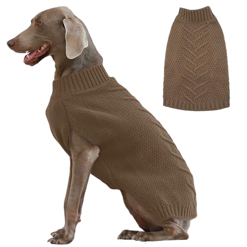 IECOii XXL Dog Sweater - Warm Pullover Vest for Large Dogs, Golden Retriever, Pitbull - Army Green, 2XL XX-Large(Chest:28 in) Army-Green