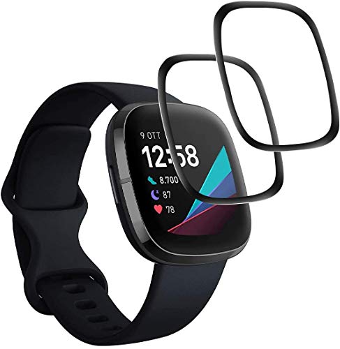 Shron fitbit versa3 / Fitbit Sense �t�B���� �y2������z�����K���X�t�B���� ���Y�K���X�f�� �t���ی�t�B���� �����ߗ� �ώw�� ������ �C�A���X��U�h�~ �\�ʍd�x9H ����0.3mm 2.5D �E���h�G�b�W���H fitb