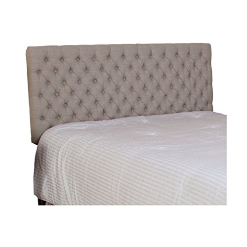 Noble House Mary Adjustable Queen-Full Tufted Panel Headboard In Beige #TOP25