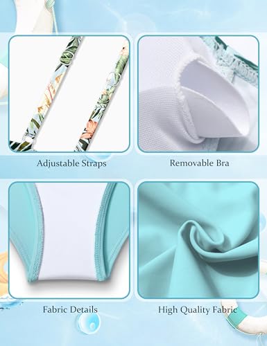 Girls Swimsuit V Neck Adjustable Straps Stylish Bikini with Cover Up 3 Piece Set Bathing Suits for Teen Girl3