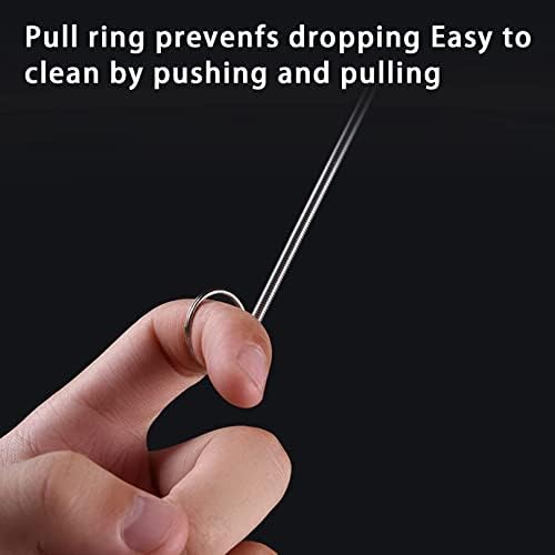 Drain Brush Flexible Long Pipe Brush 150cm Flexible Drain Cleaning Brush 6CM Soft Nylon Bristles Head Drain Unblocker Cleaner Sink Unblocker Tool for Shower Sink Drain Refrigerator Home Kitchen