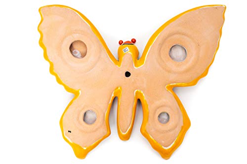 Enchanted Talavera Pottery Hand Painted Mexican Ceramic Garden Outdoor Butterfly Dragonfly Animals Butterflies Insects Reptiles Wall Décor Art (Large, Marigold) #TOP3