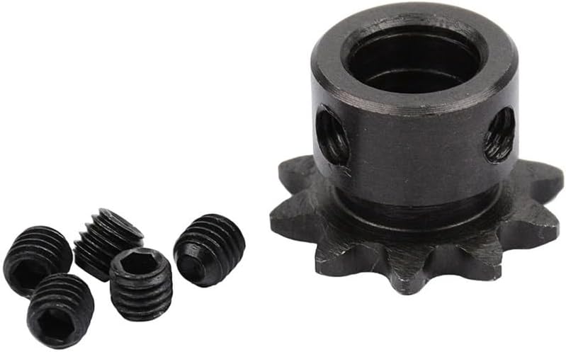 Mechanical Roller Chain Sprockets Tooth Roller Chain Sprocket,1pc 04C Chain Gear 45# Steel 10 Teeth Industrial Sprocket Wheel with Top Wire Bore 5mm 6mm 8mm 10mm(5mm)