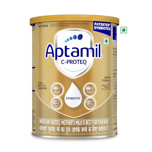 Image of Aptamil C-ProteQ, Infant Milk Formula for babies (From Birth to 6 months)- With Synbiotics, Prebiotics, Probiotics, DHA, Vit.C&D, 400 g Tin