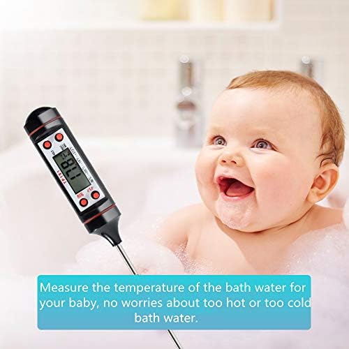LEFJUBAW Digital Cooking Meat Thermometer, Multi Functional Thermometer with Instant Read, Food Probe Kitchen Cooking, Best for Food, Meat, Grill, BBQ, Milk, and Water (Battery Included), 5.9 inches