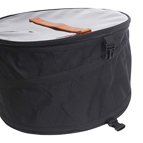 Premium Hat Pop up Storage Bag With Dust Lid,Foldable Round Hat Storage Box Large Family Travel Storage Box 17 inch Black